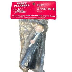 RARE Vintage Wilton Graduation Boy Cake Topper New In Bag- Party Pleasers‎